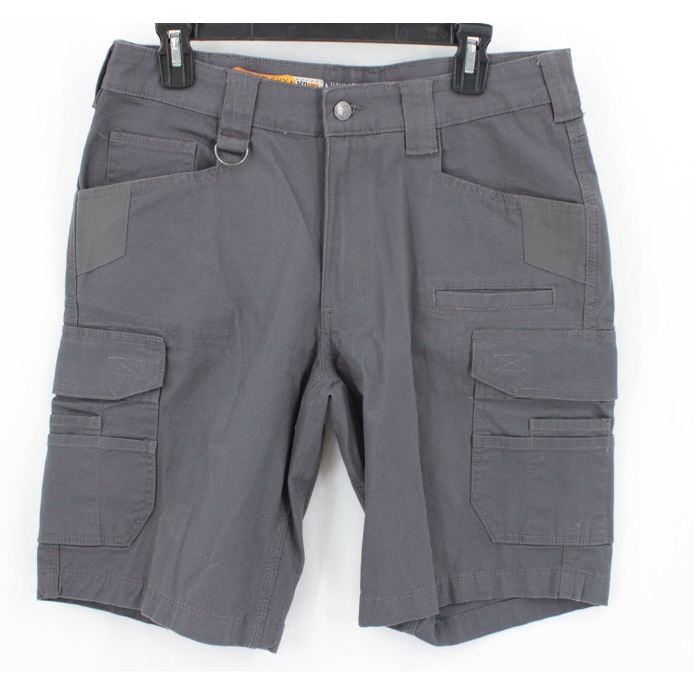 Noble Outfitters Cargo Shorts Mens 32 Gray Hammer Drill Canvas Heavy Duty Work